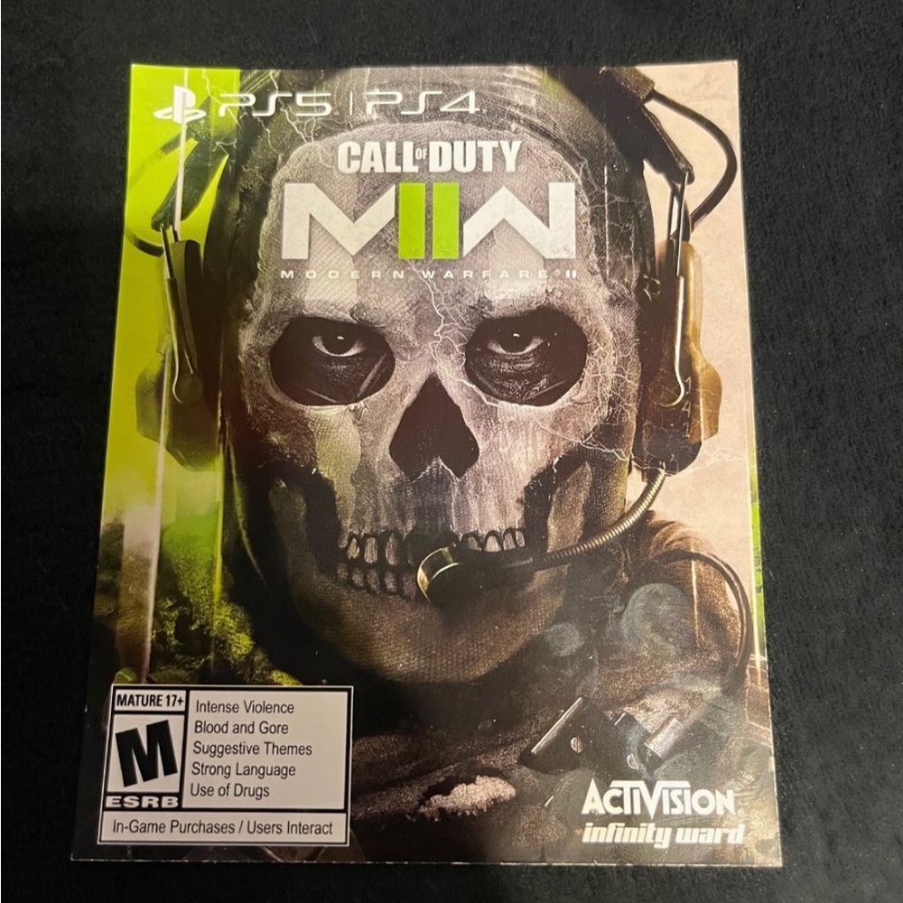 PS4 code to access Cross-Gen Edition of Call of Duty: Modern Warfare II.